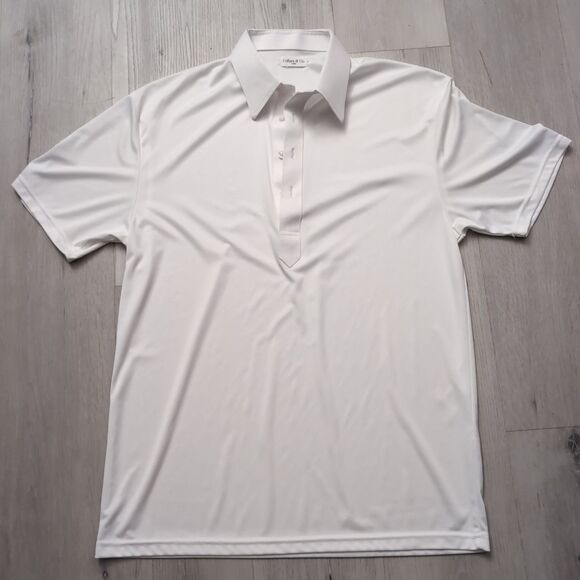 Collars and Co Polo Shirt Mens Large White Polo Short Sleeve Shirt Collars Co - Picture 1 of 4